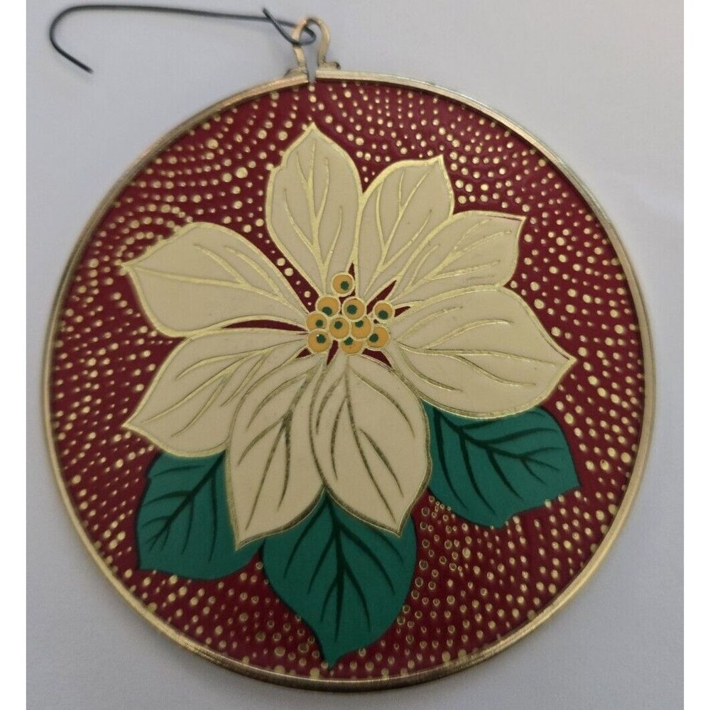 1985 Grandparents Tree Ornament-Poinsettia-Vintage